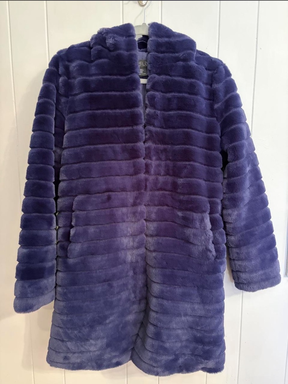 Rachel Zoe Plush Faux Fur Coat in Royal Blue